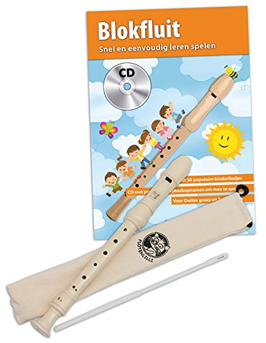 CASCHA HH 1510 NL Blockflöten Set mit Sopranblockflöte (Barocke Griffweise) und niederländischer Blockflötenschule + CD