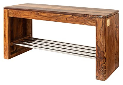 MASSIVMOEBEL24.DE | Toronto Schuhregal 81x30x40 Sheesham/Palisander, Farbe:Dunkelbraun gewachst, Größe:81x30x40 cm (BxTxH)