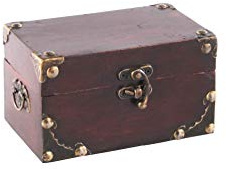 MYBOXES Schatzkiste, Piratentruhe, Geschenkkiste, Holztruhe mit Deckel in der Größe 17,8x12x11,5cm