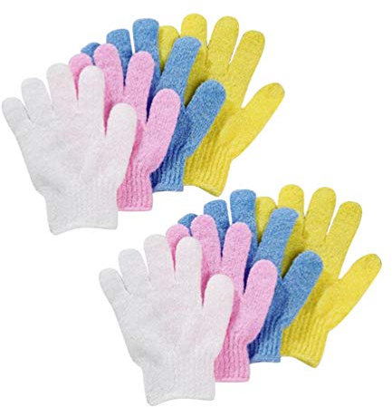 SUPVOX 8 Piezas Guante de Baño Exfoliantes Guantes de Ducha Guantes Scrub Exfoliante Corporal