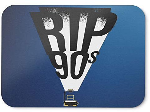 BLAK TEE Sad 90s Slogan Illustration Mouse Pad 18 x 22 cm in 3 Colours Blue