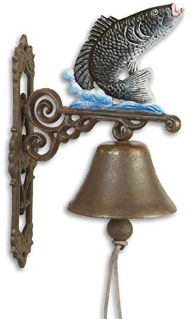 Moritz Türglocke Glocke Fisch Gusseisen Antik Stil mit Fischmotiv Retro Klingel Wand Montage