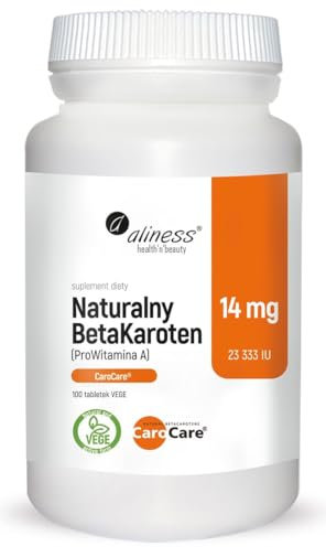 Aliness Natürliches BetaCarotin 14mg, Nahrungsergänzungsmittel, 100 tabletten