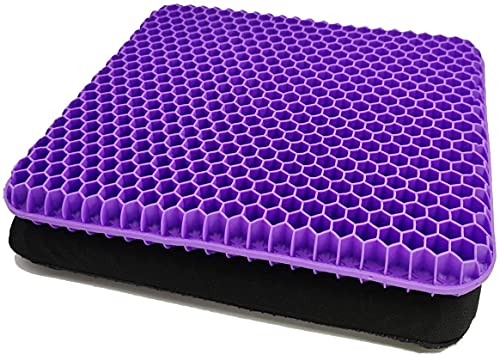 Cojin antiescaras para silla de ruedas, de gel- HSSGGV para sillas Gaming y de Oficina, para Coche, Rueda, Funda Lavable(morado)