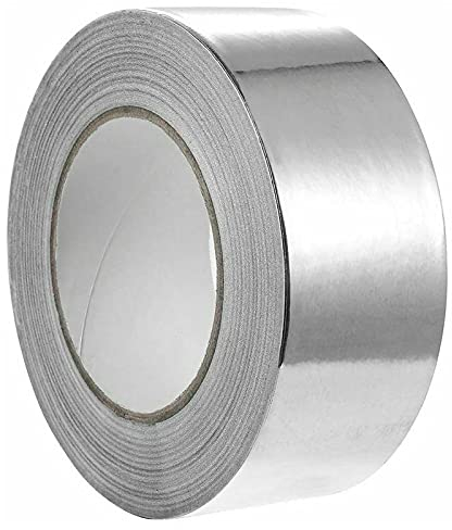 Yolistar Ruban Adhésif en Aluminium, Adhésif Étanche, Résistant au Feu, à L'eau et à la Chaleur Pour la Réparation, l'isolation et l'étanchéité 48 mm x 50 m (Rouleau x 1, Argent)
