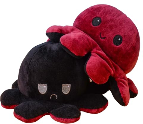 KUNSTIFY Oktupus XXL Stimmungs Kuscheltier Durchmesser 30cm Oktopus Plüsch wenden Mood Octopus Plüschtier Kuscheltier groß riesen Geschenke für Frauen Beste Freundin Kinder