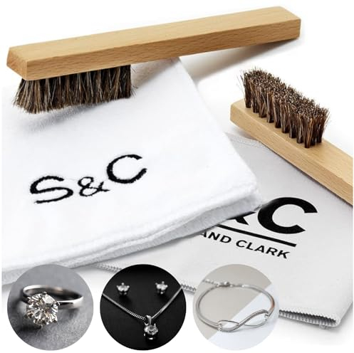 Stone and Clark Horse Hair Shoe Brush - Polish Your Leather to Perfection - Shoe Polish Brush with 100% Horse Hair Bristles & Concaved Beech Wood Handle (Detail Brushes)