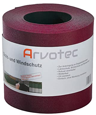 Sichtschutz, 25 Meter - Bordeauxrot - zur Anbringung an Doppelstabmatten - Lärm-, Sicht- & Windschutz - einfache Montage, ohne Werkzeug - 1,1 mm Stärke statt der üblichen 1,0 mm