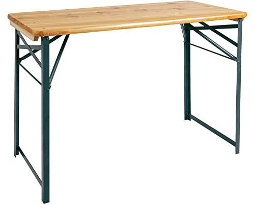 Stagecaptain BBT-119 NT Hirschgarten Bierzelttisch 119 cm - Robuster, kurzer Biertisch (119 cm lang) - Lackierte Oberfläche - Zusammenklappbar - Einfach zu verstauen und transportieren - Natur