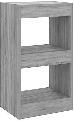 vidaXL Bücherregal Raumteiler Standregal Aktenregal Wandregal Regal Raumtrenner Aufbewahrung Büroregal Mehrzweckregal Grau Sonoma 40x30x72cm
