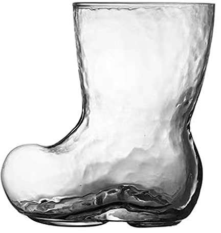 MISNODE Bota de cerveza de cristal, 380 ml, vasos de cerveza estilo bota, vaso de chupito transparente, divertido vaso de cerveza para cumpleaños, festival, regalo de amistad