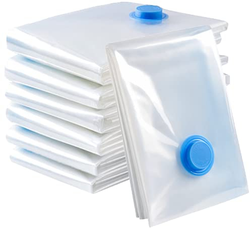 Vacuum Storage Bags for Clothes - 6 Pack 100 X 80cm Extra Large Reusable Clothes Storage Bags Vacuum Sealer Bags with Double Zip Seal Travel Space Saver Bags for Duvets, Bedding, Quilts, Pillows