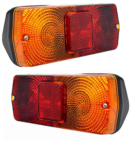 APSMOTIV Conjunto de luces traseras de combinación trasera con bombillas de repuesto para tractor Massey Ferguson 230 240 250 265 275 290 298 365 375 390 398 399 560 565 59 y 595 (Marrón, 12 Voltios)