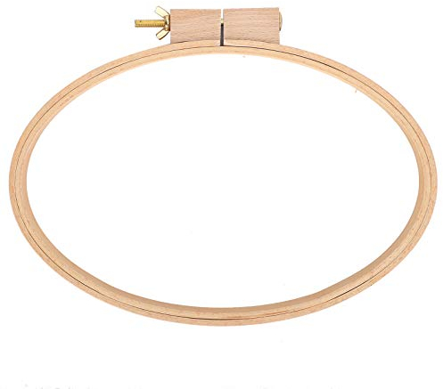 Cyrank Ovaler Stickrahmen, Ellipse aus Holz, Kreuzstichrahmen, Ring, ovaler Rahmen, Retro-DIY-Zubehör, Werkzeuge, 11,6 x 7,9 Zoll