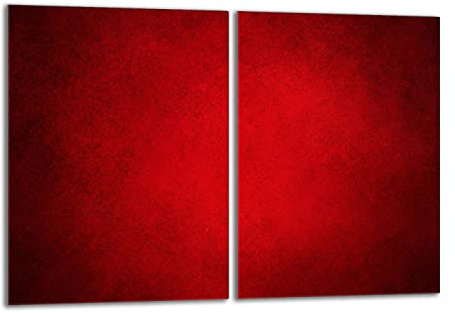 Herdabdeckplatten Set 2x40x52 cm Ceranfeld Abdeckung Glas Spritzschutz Abdeckplatte Glasplatte Herd Ceranfeldabdeckung Deko, Rot