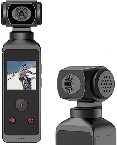 PEIXEN Sports Pocket Camera, 3-axis Handheld Gimbal Stabiliser, 4k Video Recorder, 270° Rotating Lens, 1080p Hd Video, 2.5 Microphone External Connector
