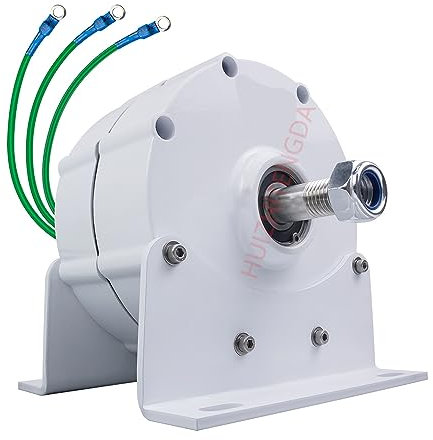 HUIZHITENGDA 2000W Niedriger Geschwindigkeit Dauermagnetgenerator 48 V 24 V 12 V 3 Phasen -Wechselstrom -Lichtmaschinen Für Motorantriebswasserwindturbine (220 V Mit Basis).,12v