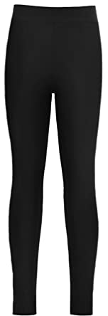 HULIJA Kinder Mädchen Leggings Lang Hose Elastischem Bund Sportleggings Balletthose Unterleggings Yoga Pilate Fitness Schwarz 170-176