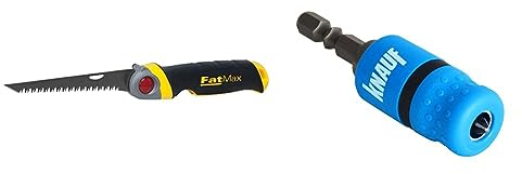 Knauf Porte-embout avec embout de vissage pour visseuse sans fil et perceuse manuelle Embout & STANLEY FATMAX Scie pour Usage Général - Découpe du Plâtre - 8 Dents/Pouce - Denture Triple Biseaux