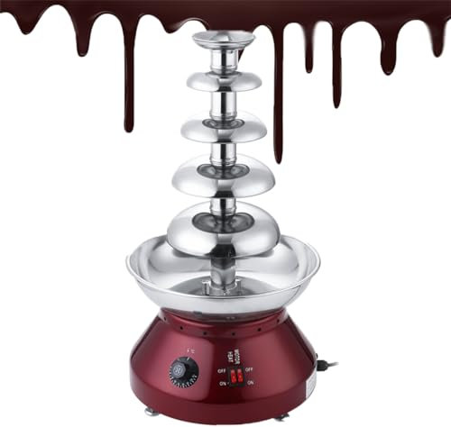 PODEC Macchina per Fontana di Cioccolato a Cinque Strati, Macchina per Riscaldare Il Cioccolato di Grande capacità con Pannello di Controllo, per Feste di Matrimonio di Compleanno