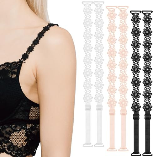 Abeillo 3 Paia Spalline per Reggiseno da Donna Spalline di Ricambio Elastiche per Reggiseno Spalline Antiscivolo per Lingerie per Donne Ragazze Top Vestito