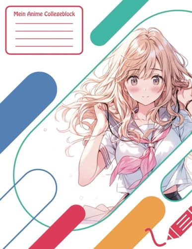 Mein Anime Collegeblock: Anime | Manga | Notizbuch | Schulheft | Notizblock | Skizzenblock | DIN A4 | 110 Seiten | Softcover | (Motiv 1)