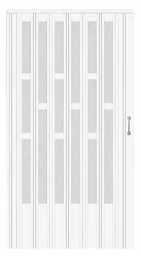 Falttür Schiebetür für Eingang/Wohnzimmer, Lamellentüren Aus Aluminium und Mattiertem Acryl, 24 26 28 30 32 34 36 38 40 42 46 48 50 52 56 60 70 Zoll(40x80in(101.6x203.2cm))