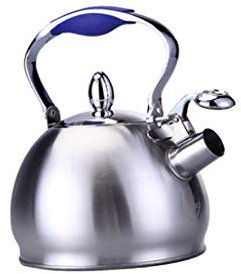 CAFIEDR 2,5 l Pfeifteekanne aus Edelstahl, Kaffee-Teekanne, Gas- und Induktionsherd, Universal-Wasserkocher