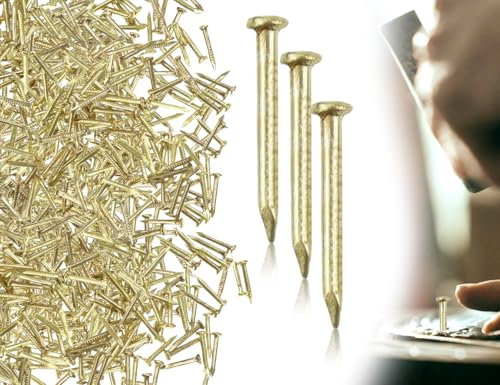 AOYEGIC Chiodi da 100 g, piccoli mini chiodi per appendere quadri,chiodi per quadri a testa tonda,piccoli chiodi artificiali,chiodi da parete,accessori fatti a mano fai da te(giallo,1,2 x 15 mm)