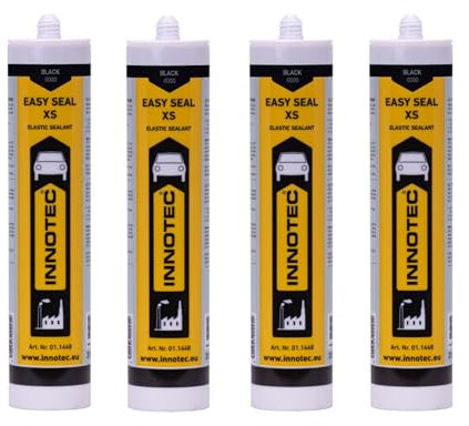 4 Stück Innotec Easy Seal XS Schwarz - Premium Silikondichtmasse - Sanitärsilikon - Dichtmasse für Innen & Außen - Silikon zum Abdichten & Verfugen im Sanitär- und Küchenbereich - Premium-Bausilikon