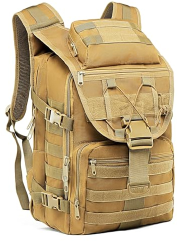 RAPIDSKY Sac à Dos Tactique Randonnée Durable à Grande Capacité (35L/50L) - Sac à Dos Étanche pour Extérieures 1-3 Jours avec MOLLE, Idéal Randonnée Camping