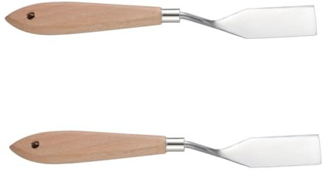 NUOBESTY 2stücke Holzspatel Mit Ultradünner Für Ölfarben Und Langlebiger Holzgriff Flexibel Und Leicht Zu Handhaben Für Und Hobbykünstler