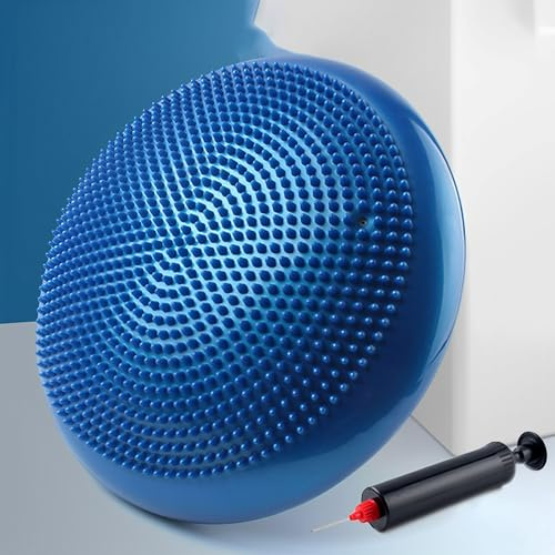 JIAMIAN Aufblasbares Balance Pad, Core Balance Plate Trainer, Sitzendes Verbesserungspad, Fitness Yoga Balance Ball, Kinderaufmerksamkeitsdefizit Hyperaktivitätsstörung Balance Kissen(Blau)