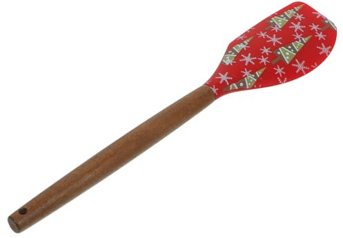 PRETYZOOM Raspador Navideño De Silicona Mango De Madera Herramienta Para Hornear Espátula Para Pasteles Para Decorar Tortas Fiestas De Navidad