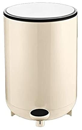 MYUYEE Cubo de Basura para habitación Cubo de Basura Redondo de Metal para Dormitorio Cubo de Basura de Paso Papelera Contenedor de Basura Contenedor de Basura para el，Amarillo-24 * 31 * 32,5CM