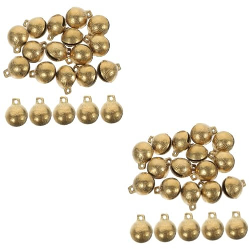 TOPBATHY 2 Sätze Alte Tigerkopfglocke Glockenverzierung Hund Bastelglocken Futterspender Pfeife Glocke Zur Schmuckherstellung Wurf Glockenspiel Tür Haustier Kupfer Golden 20 Stück * 2