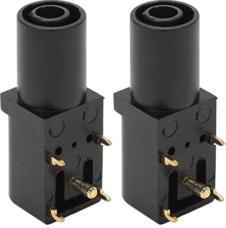 2 Stück PCB Bananenstecker 4mm Löttyp Panel Montage für Elektronik Labor (Black)