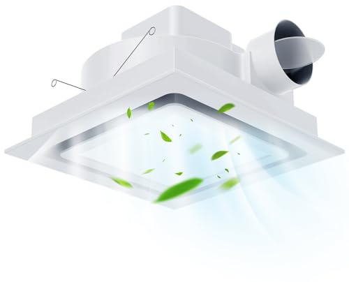 Gopper 12 Ultra Quiet Bathroom Exhaust Fan with 6500K LED Light, 1.0 Sone 120 CFM, 10x10 Mount, 1500 LM Ceiling Ventilation Fan, Energy Efficient (3500K-White)