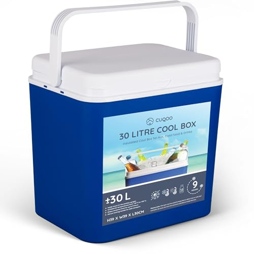 CUQOO Cool Box | Cooler Box Ice Box - Camping Cool Boxes Beach Travel Bag | LIGHTWEIGHT INSULATED DESIGN: portable · compact · picnic · fishing · BBQ · festival · outdoor · handle