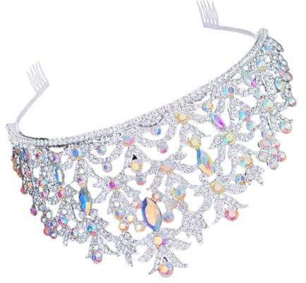 FRCOLOR Tiara de Boda Brillante Gemas de Imitación Decoración para Ceremonia para Novia Adorno Nupcial Material de Uso Eventos Especiales