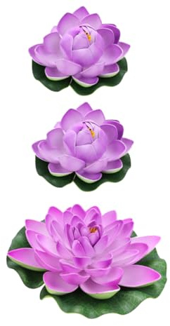 MAGICLULU Künstliche Teichpflanzen Realistische Seerosen 6 Stück Schwimmende Lotusblumen aus Kunststoff Dekoration für Gartenteich und Outdoor Wasserlandschaft