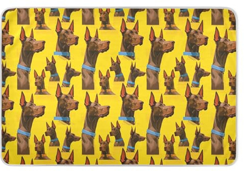 Braune Hunde, extragroß, wiederverwendbar, weich, saugfähig, Wickelunterlage, tragbare Inkontinenzeinlagen für Kinder, Erwachsene, Haustiere, 132,1 x 86,4 cm, Gelb