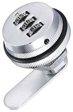 BAZEITFLOW White Mailbox Cam Lock Combination Password 3-dial Code Lock for Locker Cabinet Door Drawer Wardrobe Silver