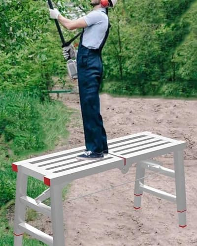 Plataforma de andamio portátil plegable, banco de trabajo industrial resistente para uso en exteriores e interiores, ideal para pintar paredes, limpiar y lavar vehículos