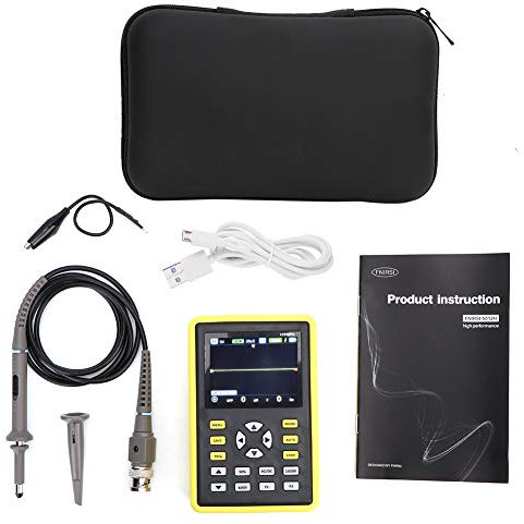 Osciloscopio digital de Gearwell, medidor de alcance multímetro de mano, herramienta de probador USB Mini con LCD IPS, multímetro de osciloscopio portátil de 100MHz 500MS S