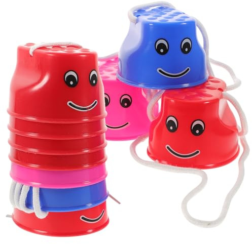 Toddmomy Outdoor Stelzenschuhe 5 Paar Plastik Treteimer für Kinder Gleichgewichtstraining und Motorische im Kindergarten Zufällige Farbe
