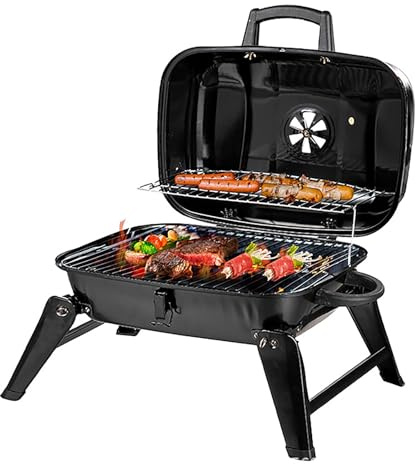 Barbecue portatile a carbonella, mini pieghevole e facile da montare, per campeggio, riunioni e molto altro ancora