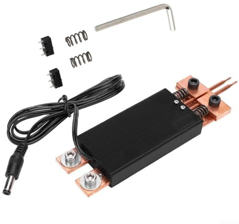 Saldatrice a punti a batteria DC412V progettata per prestazioni con ottone spesso, include 2 aghi concentrici e molle per una saldatura efficace