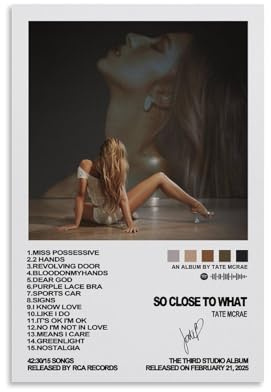 Generisch Tate Music Mc-rae Poster So Close To What Für Zimmer, Ästhetische Leinwand-Wandkunst, Schlafzimmer-Dekor Poster 12x18inch(30x45cm)