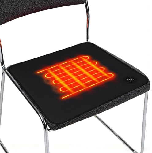 Calefactor para silla termoforo portátil de 3 niveles suave antideslizante con carga USB, almohadillas térmicas para asientos de estadio, coche, oficina, camping y